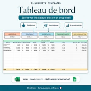 Suivi d'Épargne Excel Google Sheets | Tableur Objectifs Budget & Fonds d'Urgence | Modell Français Automatique + Guide bild 2