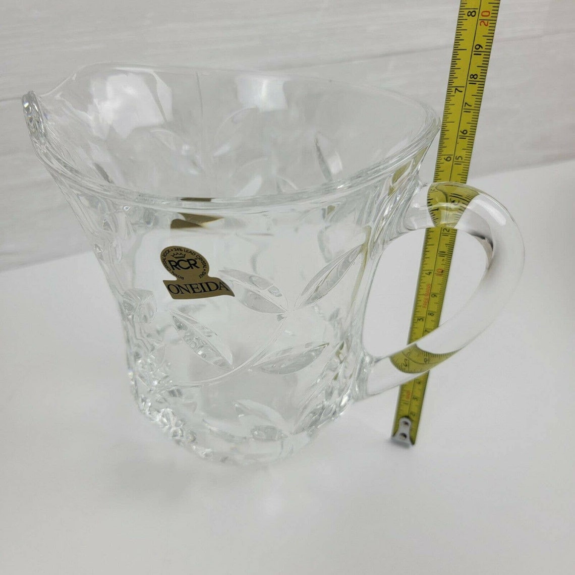 Oneida RCR Royal Crystal Rock Cut Glass Pitcher, 24 Lead, 7 Etsy