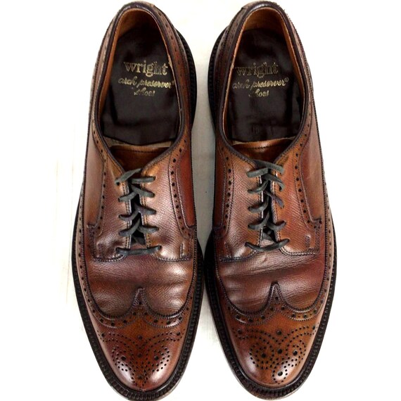 【美品】Wright arch preserver　革靴　ヴィンテージ　Uチップ Vintage Wright Arch Preserver Full Wingtip Brogues 9.5 - Etsy