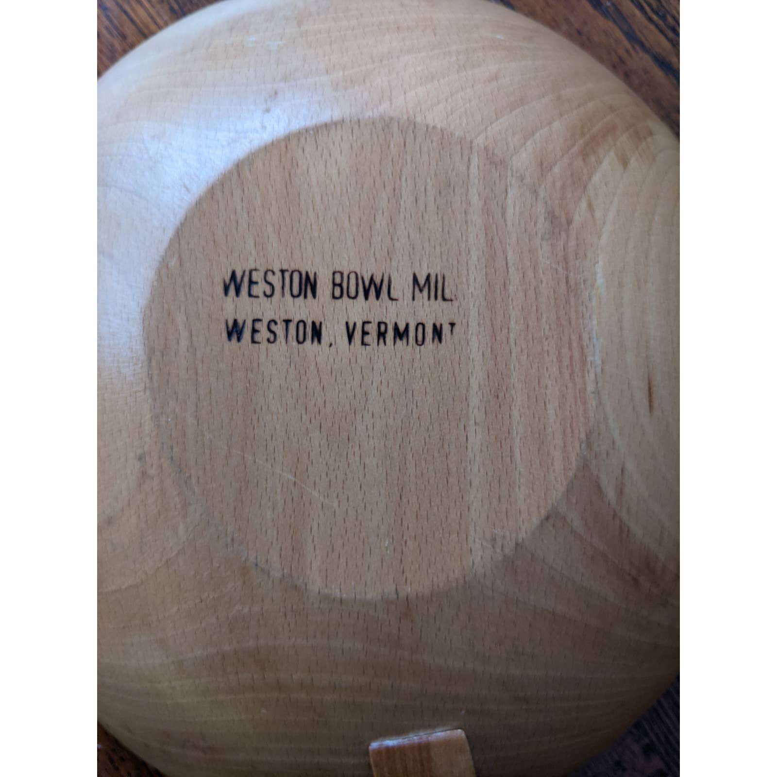 Vintage Weston Bowl Mill Vermont Wood Bowl With Handle Etsy