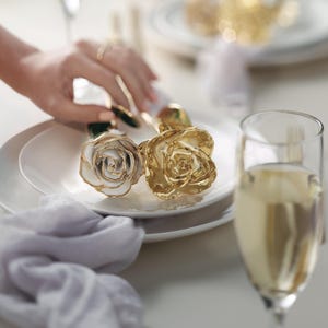 24k Real White and Gold Rose