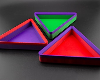 Magnetic Triangle Token Trays – Modular Resource Holders | Hexagon Setup | Stackable Board Game Organizer