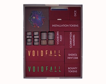 Voidfall (Edição de Varejo) – Organizador de Jogo de Tabuleiro (Cartas e Fichas de Recursos) | Encarte Impresso em 3D
