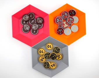 Fantasy Coin Set – Board Game Metal-Style Coins | 3D Printed Currency Tokens (1, 5, 10)