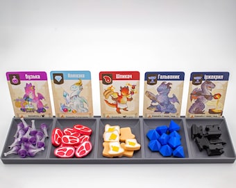 Cards and tokens holder for one player (3D printed)