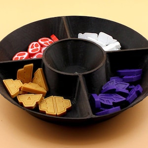5-Section Token Dish | Compact Board Game Organizer Tray | 3D Printed