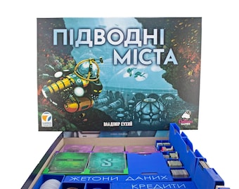 Underwater Cities + New Discoveries + Data Era – 3D Printed Board Game Organizer (Insert)