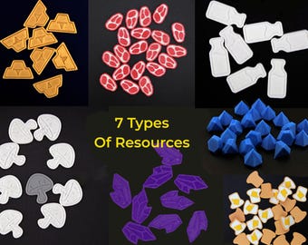 Resource Tokens Set – Board Game Resources Upgrade | 3D Printed Components