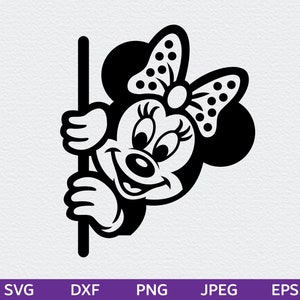 Muis gluren svg, muis gluren cricut en silhouet gesneden bestand, muis gluren illustraties, meisje muis gluren svg