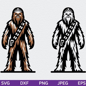 SVG PNG Chewbacca, Chewie cricut and silhouette cut file, Chewie clip art