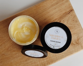 Sugar Scrub, Exfoliating Body Scrub, Hand Scrub: 8 oz