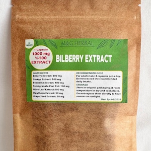 BILBERRY EXTRACT - 60 Capsules 60.000 MG - 100% Pure and Natural Extract - Powerful Formula - Best Quality