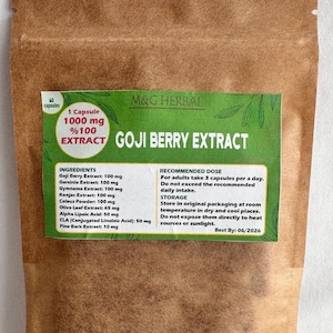 GOJI BERRY EXTRACT - 60 Capsules 60.000MG - 100% Pure and Natural Extract - Powerful Formula - Best Quality