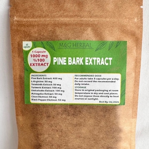PINE BARK EXTRACT - 60 Capsules 60.000MG - 100% Pure and Natural Extract - Powerful Formula - Best Quality