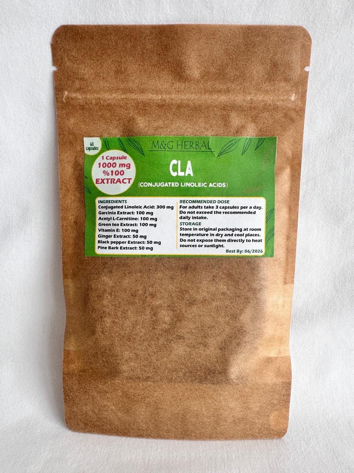 CLA (conjugated Linoleic Acid) + HERBAL EXTRACTS - 60 Capsules 60.000MG -  100% Pure and Natural Extract - Powerful Formula - Best Quality