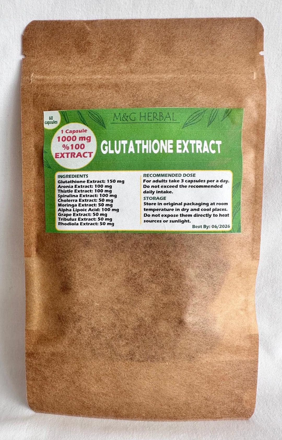 Buy GLUTATHIONE EXTRACT - 60 Capsules 60.000MG - 100% Pure and Natural  Extract - Powerful Formula - Best Quality Online in India - Etsy