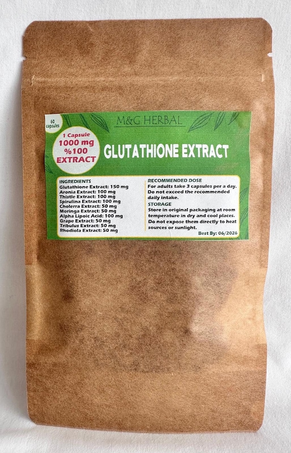 Buy GLUTATHIONE EXTRACT - 60 Capsules 60.000MG - 100% Pure and Natural Extract - Powerful Formula - Best Quality Online in India