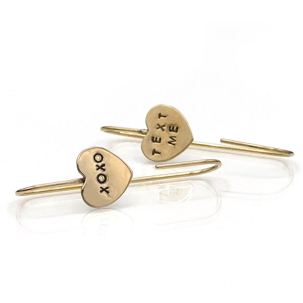 Heart Paperclip Earrings Etsy