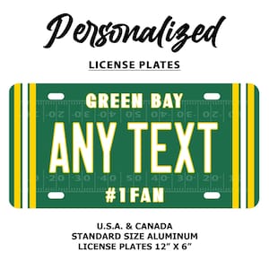 Green Bay Packers Personalisiertes Nummernschild: Aluminium Auto-Tag