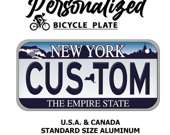 Personalized New York License Plate: Custom Mini State Name Plate (3"x6", 4"x7")