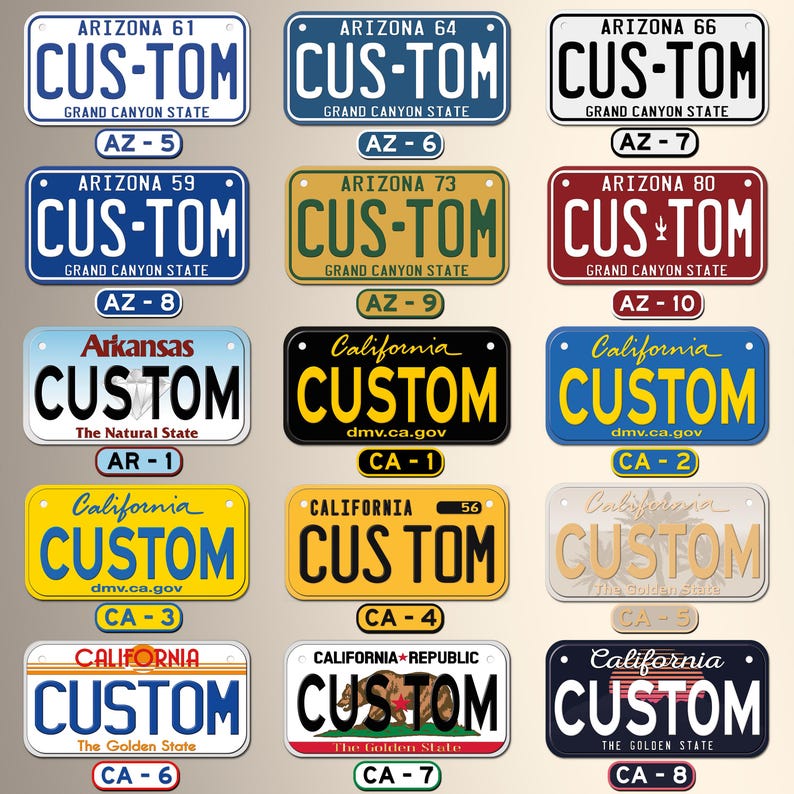 Personalized State License Plate : Custom Mini Bicycle Scooter Name ...