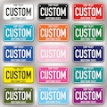 Personalized License Plate: Custom Color Name Plates, 3 Sizes, Car, Motorcycle, Bicycle, Scooter, Golf Cart product logo