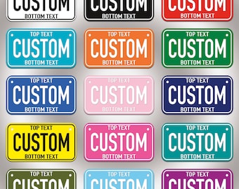 Personalisiertes Nummernschild: Benutzerdefinierte Farbnamenschilder, 3 Größen, Auto, Motorrad, Fahrrad, Roller, Golfwagen