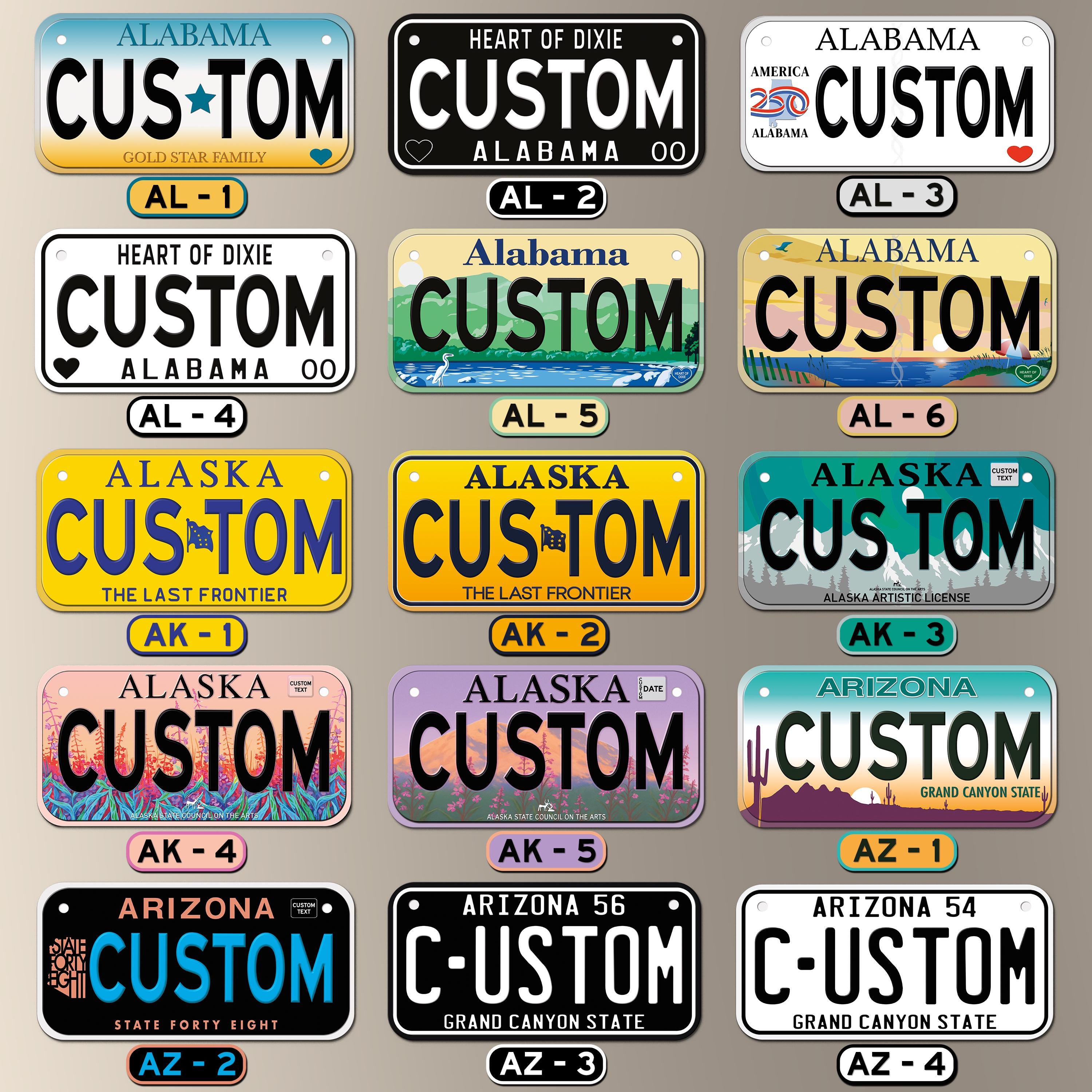 Personalized State License Plate : Custom Mini Bicycle Scooter Name