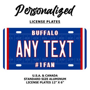 Buffalo Bills Personalized License Plate : Aluminum Novelty Personalized Name Plate, 3 Sizes