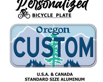 Personalized Oregon License Plate: Custom Mini State Name Plate (3"x6", 4"x7")