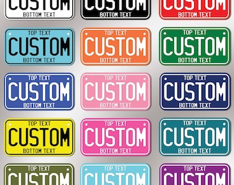 Matrícula personalizada: Placas con nombre y color personalizados para coche, moto, bicicleta, scooter y carrito de golf.