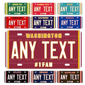 Custom Football License Plate | 6 X 12 | 4 X 7 | 3 X 6 | Personalized Name | Customized Text | Car | Motorcycle | Bike | Bicycle | Replica