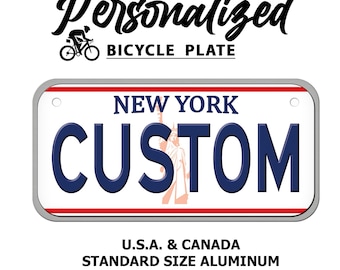 Personalized Retro New York License Plate: Custom Mini State Name Plate (3"x6", 4"x7")