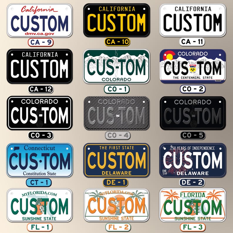 Personalized State License Plate : Custom Mini Bicycle Scooter Name ...