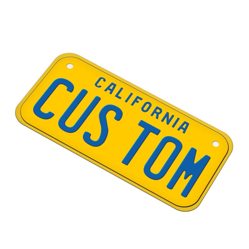 Personalized California License Plate Yellow: Custom Mini State Name ...