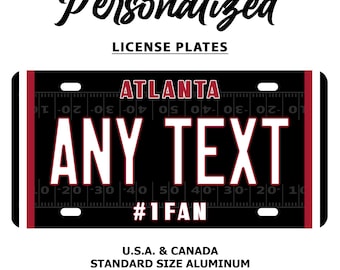 Atlanta Falcons Personalized Aluminum License Plate: Car, Motorcycle, Bicycle