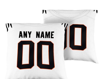 Funda de almohada de lino personalizada con la camiseta de fútbol de los Cincinnati Bengals (40,6 x 40,6 cm)