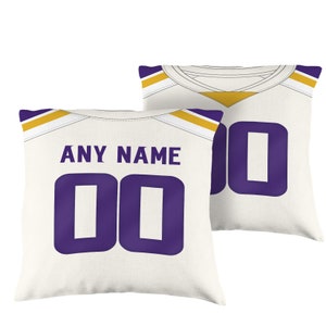 Minnesota Vikings Personalized Linen Pillow Cover: Custom Jersey Home Decor (16x16)