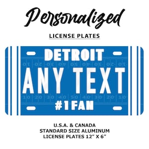Detroit Lions Personalized License Plate: Custom Football Car Tag