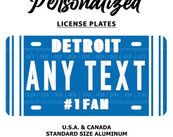 Detroit Lions Personalized License Plate: Custom Football Car Tag