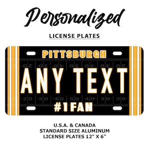 Personalized Pittsburgh Steelers Aluminum License Plate