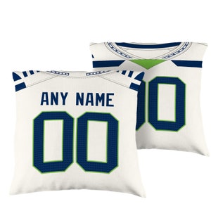 Seattle Seahawks Custom Football Pillowcase | Jersey | Pillow Cover | Pillow Case | Personalize Any Name And Number | Home Decor | 16 X 16