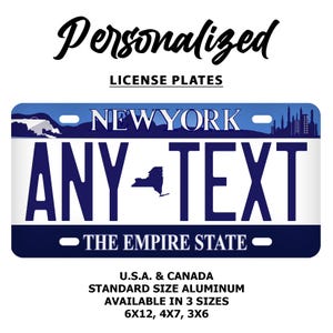 Custom New York License Plate 2010 : Personalized Car, Motorcycle, Bicycle Tag