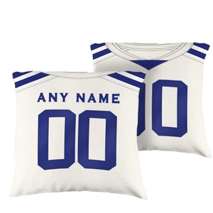 Dallas Cowboys Jersey Pillow Cover: Personalized Linen Football Gift (16x16)