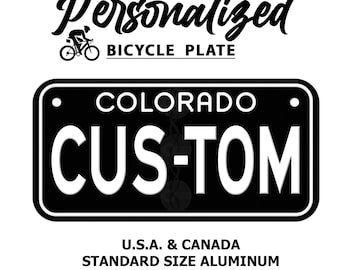 Placa de matrícula negra personalizada de Colorado: Mini placa personalizada con el nombre del estado (3"x6", 4"x7")