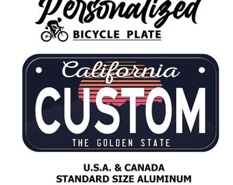Placa de matrícula personalizada de California: Mini placa personalizada con el nombre del estado (3"x6", 4"x7")