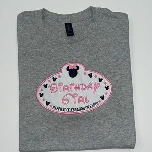 Custom Applique Embroidered Kids Birthday Shirt/Disney Inspired Birthday Shirt/Applique Birthday Shirt/Happy Birthday Shirt
