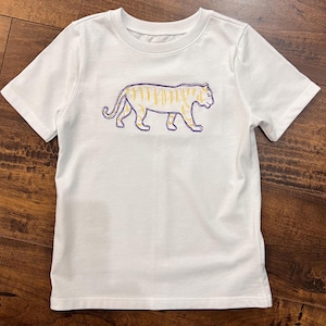 LSU Tigers T Shirt/Boys Tiger Shirt/Embroidered Tiger Shirt/Animal Cracker Tiger Shirt/Purple Gold Shirt/Louisiana Tiger Shirt/Geaux Shirt