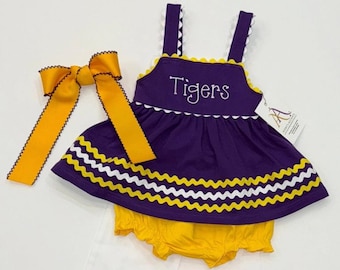 LSU Tigers Besticktes Windel-Set: Spieltag-Outfit