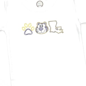Embroidered LSU Tigers Kids Shirt/Custom lsu Tigers Top/LSU shirt/LSU Tigers Football Shirt/Purple & Gold Tailgate Shirt/Custom Tigers Shirt